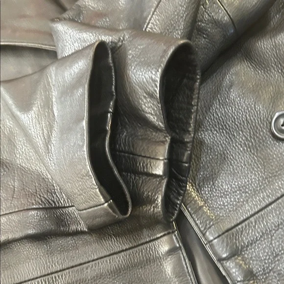 Express Black Leather Double-Breasted Jacket - Picture 5 of 16